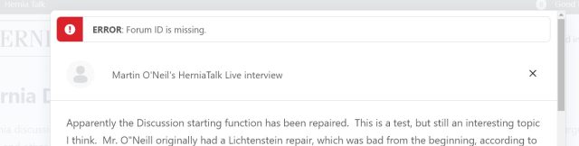 Discussion post error ID missing